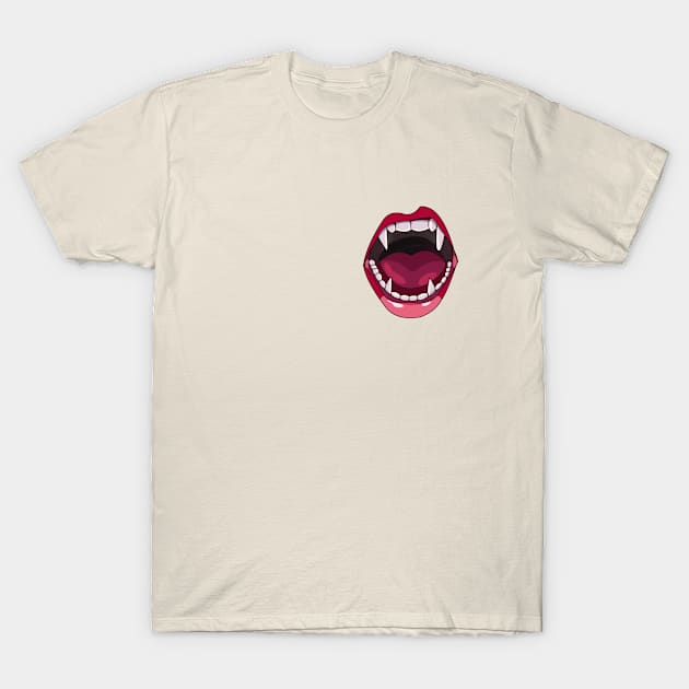 vampire mouth - vampire teeth T-Shirt by persa